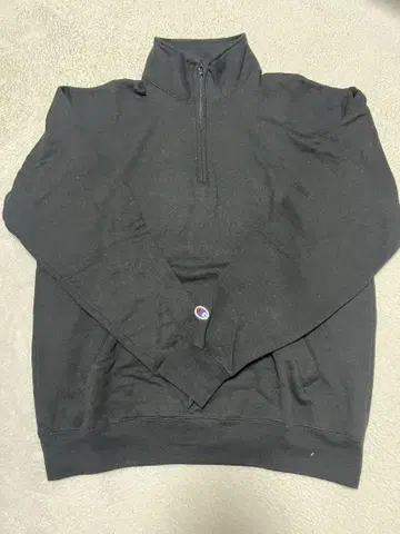 Champion 블랙 하프 지퍼