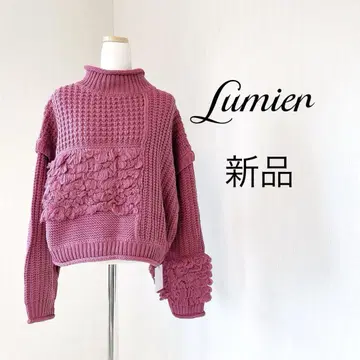 Lumier 뤼미에 핑크 하이넥 숏 기장 스웨터 미사용 새상품