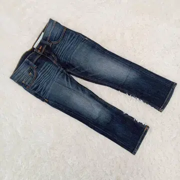 [백넘버] (L) 크롭 데님 팬츠 접촉 냉감 캐주얼