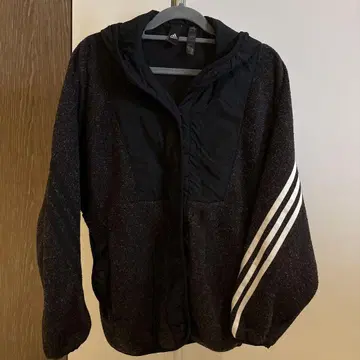 adidas 플리스 후드티 블랙