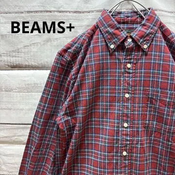 BEAMS+ 체크 셔츠 버튼 다운 일본제 스테디셀러 심플 XS