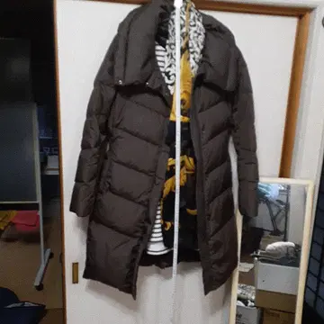 유니클로 브라운 다운 자켓 스트라이프 이너 포함
