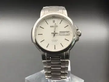 SEIKO 티타늄 손목시계 실버 배터리 교체 완료 작동품
