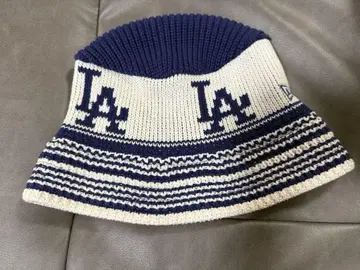 LA NEWERA 니트 버킷 햇 MLB NYLA 네이비 모자