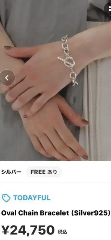 투데이풀 Oval Chain Bracelet (Silver925)
