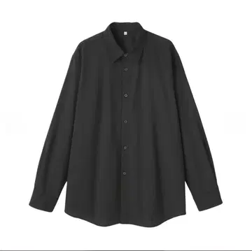 MUJI Labo 울 혼방 레귤러 카라 셔츠 블랙 무지 라보 무인양품