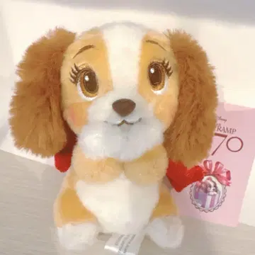 레이디 봉제 인형 키체인 마스코트 레이디와 트램프 70주년