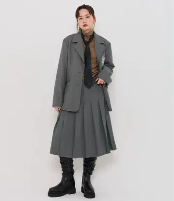 tina jojun 플리츠 스커트 그레이