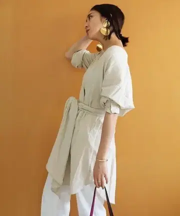 TODAYFUL 벨티드 셔츠 가운 생성색 0924Y4