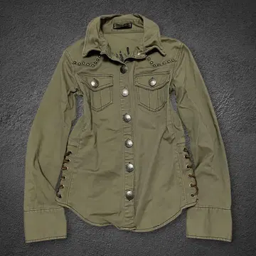 CECIL McBEE side lace-up military shirt