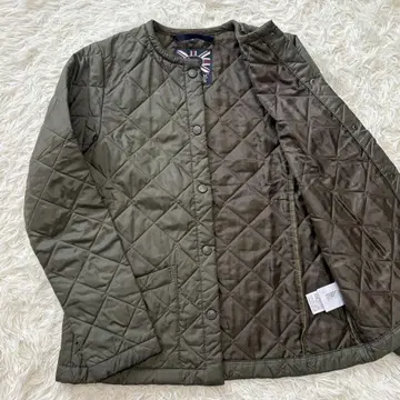 새상품급 라벤햄 LAVENHAM 노카라 퀼팅 자켓 36
