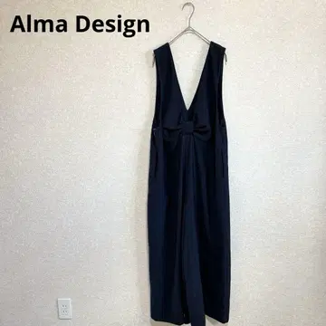 Alma Design 올인원 와이드 살로펫 등 리본 네이비 M
