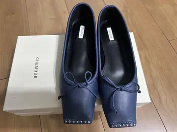CHEMBUR 네이비 플랫슈즈 36