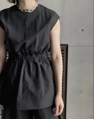 LOHEN 로헨 택 포함 미사용 하이 카운트 코튼 브라우징 블라우스 블랙
