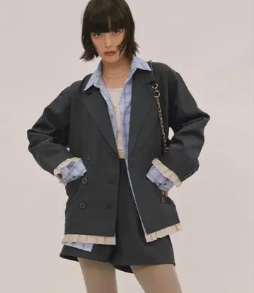 loin nuit frill layered design jacket