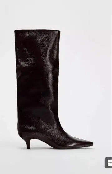 새상품 ZARA 스틸레토 롱 부츠 보르도