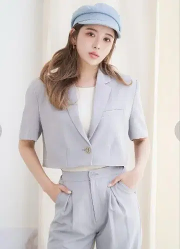 Darich 하프 슬리브 숏 자켓 바지 셋업