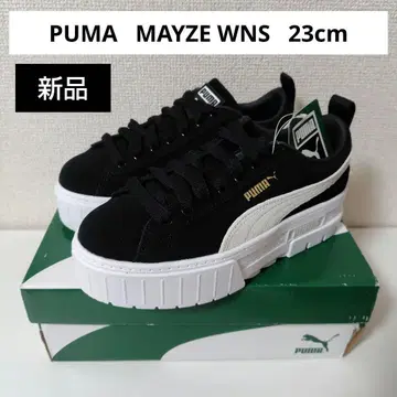 새상품 PUMA MAYZE WNS 23cm 블랙 화이트 통굽