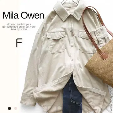 Mila Owen (밀라오웬) 긴팔 셔츠 겉옷 루즈핏 오버