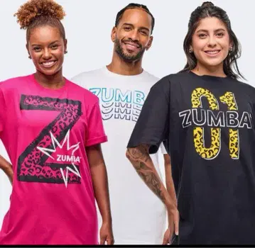 ZUMBA 핑크 T셔츠 Z로고 레오파드 무늬