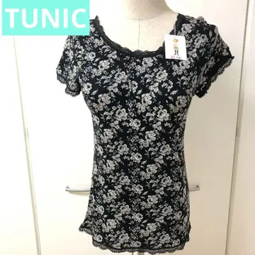 TUNIC 카모이 요코 꽃무늬 레이스 프렌치 셔츠