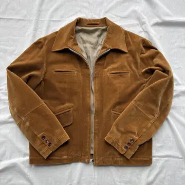 80s 브라운 코듀로이 집업 자켓 M 사이즈 빈티지
