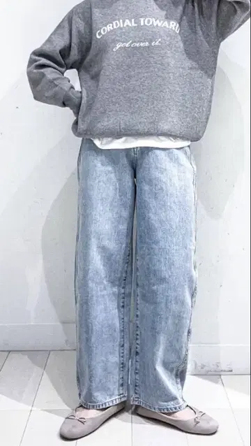 글로벌 워크 배기 팬츠 라이트 블루 데님 M
