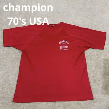 [레어] Champion USA제 70's 택 테니스 셔츠 L 메쉬