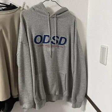 ODSD 그레이 프론트 로고 후드티