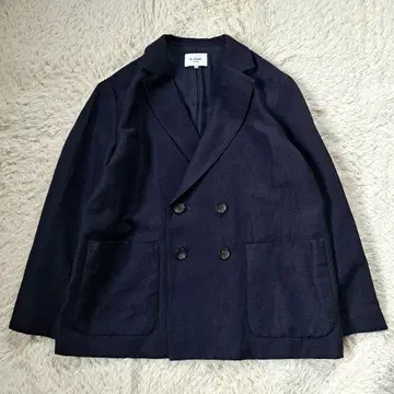 르그라직 정가 3만 울 린넨 더블 자켓 네이비 루즈핏