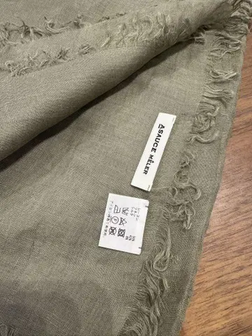 ASAUCE MELER 아소스메레 레이온린넨 프린지스톨 카키
