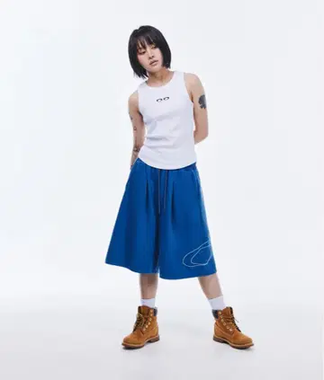 파랑 하프 팬츠 사이드 라인 포함 SCRLLYWAG