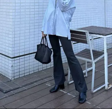 ETRETOKYO 컷 플레어 팬츠 그레이 M