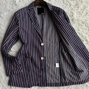 (새상품급) 반자켓 스트라이프 린넨 테일러드 자켓