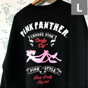 [ 새상품 L ] 핑크 팬서 체인 자수 트레이닝복 블랙