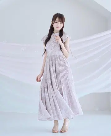 로제뮤즈 'Pleats floral print dress' 핑크