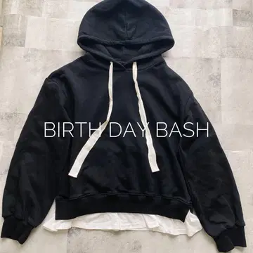 벌스데이 바쉬 BIRTHDAYBASH 후드티 블랙 프릴 레이어드