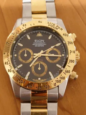 USED ElGIN 크로노그래프 손목시계 배터리 교환