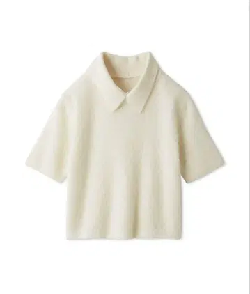 milaowen 폴로 카라 크롭 기장 모헤어 니트탑