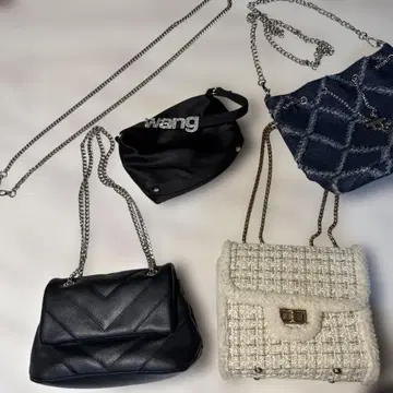 백 4세트 Bershka Wang 퀼팅 숄더백 블랙