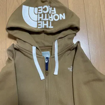 THE NORTH FACE 후드 부착 브라운 후드티 니트 모자 세트