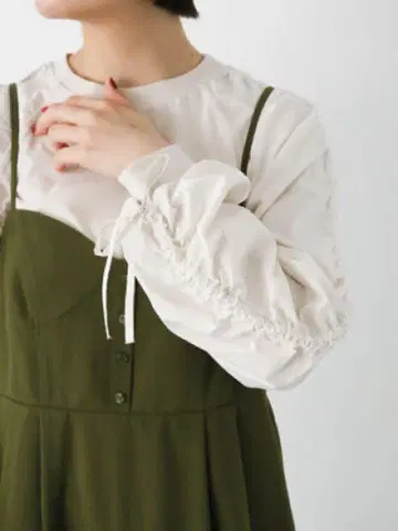 ehka sopo 소매 드로스트 래글런 티셔츠 라이트 베이지