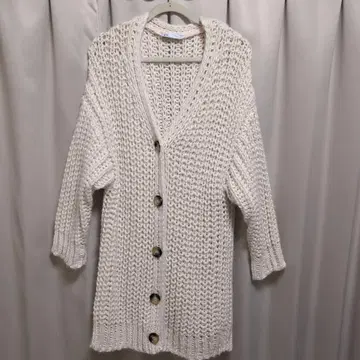 ZARA 크림 니트 롱 가디건 M