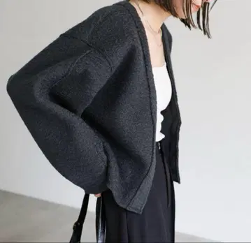 select MOCA 부클레 V넥 숏 가디건