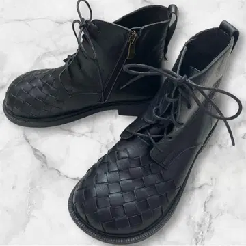 [새상품급] 히나 그린라벨 천연 가죽 레이스업 숏부츠 23.0cm