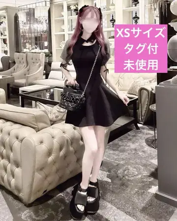 허니뮤우 슬릿 앙상블 원피스 XS 사이즈 블랙
