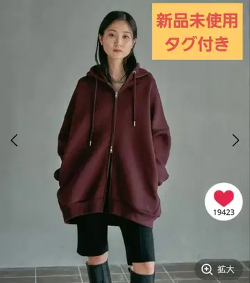 [택 포함 새상품] LEPSIM 퍼프 에어 ZIPBIG 후디 브라운 핑크