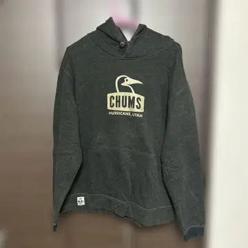 CHUMS 후드 부착 후드티 다크 그레이 남성용 L 새상품급