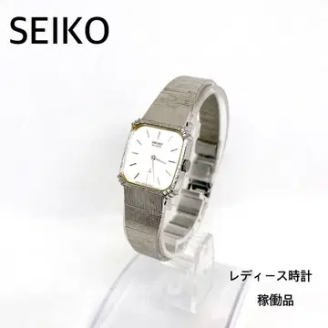 작동품 SEIKO 여성용 손목시계 쿼츠 스퀘어 배터리 교환 완료
