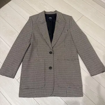 ZARA 체크 무늬 테일러드 자켓